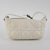 Christian Dior Calskin Macrocannage Medium Travel Nomad Pouch Cream